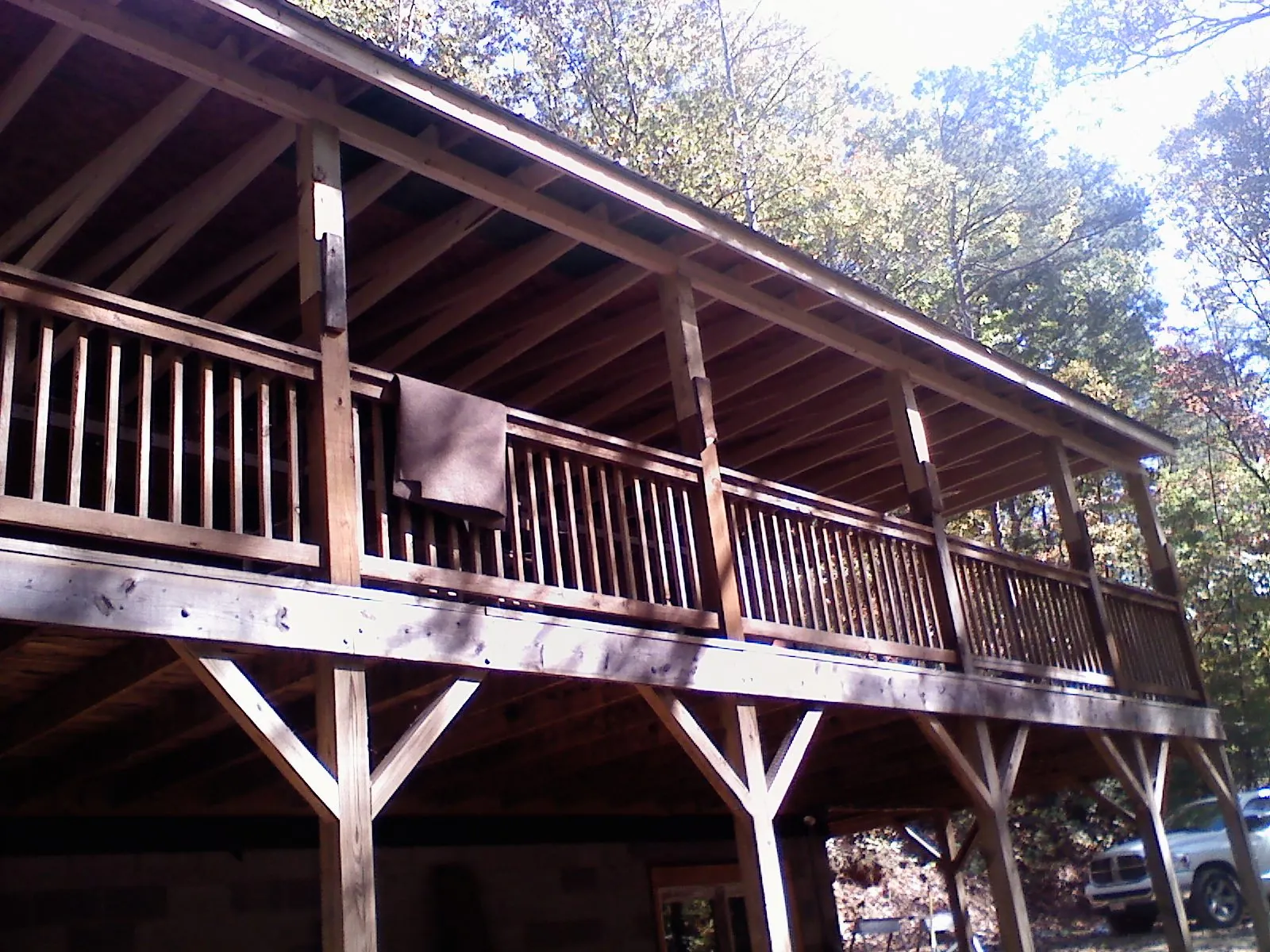 Timber framing under a new elevated porch and deck — Roof Leak Repair in Moseley by Roofing Brothers